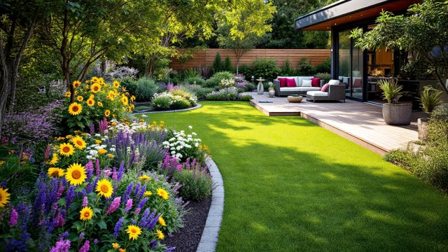 Beautifully Landscaped Backyard Garden