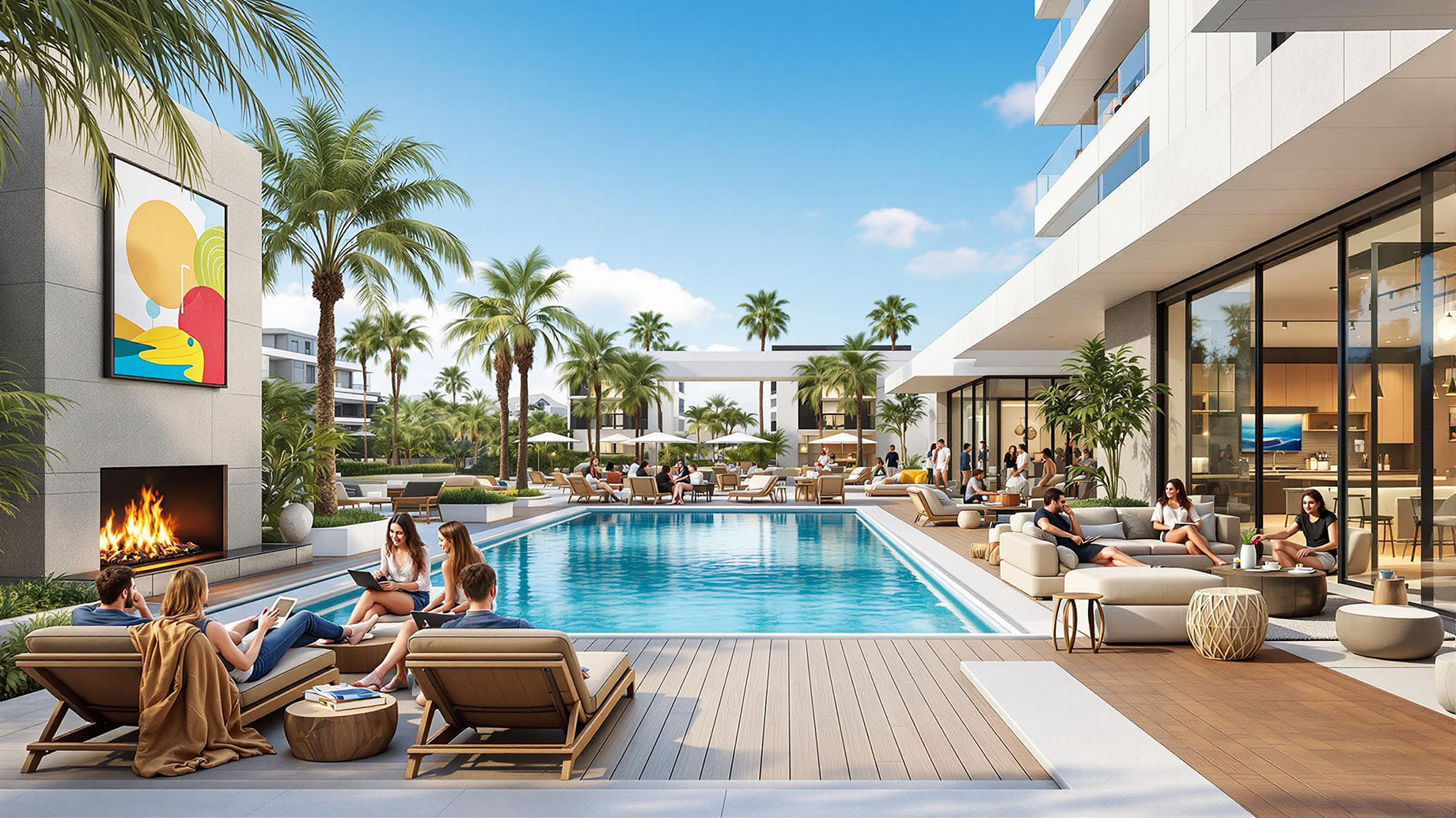 Luxury Student Living: Resort-Style Pool and Modern Amenities for Ultimate Comfort and Community
