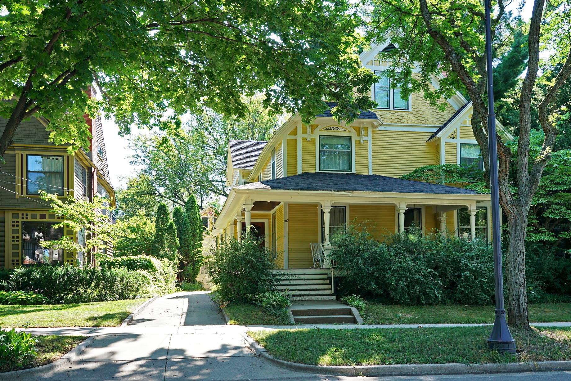 Neighborhood of Houses in Grand Rapids, Michigan, USA