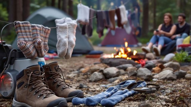 Camping with Footwear Drying