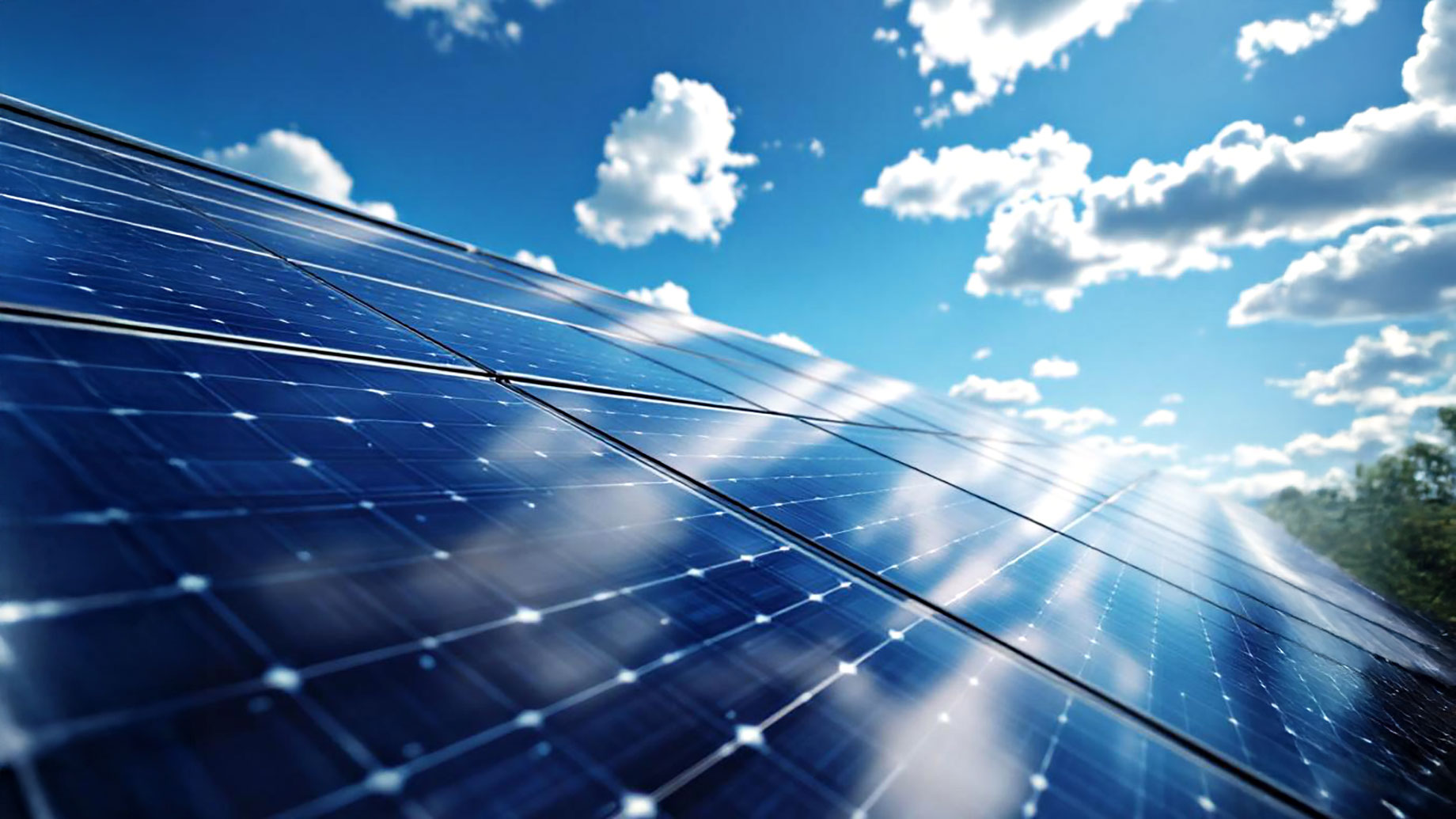 Close-up of Solar Panels on a Sunny Day