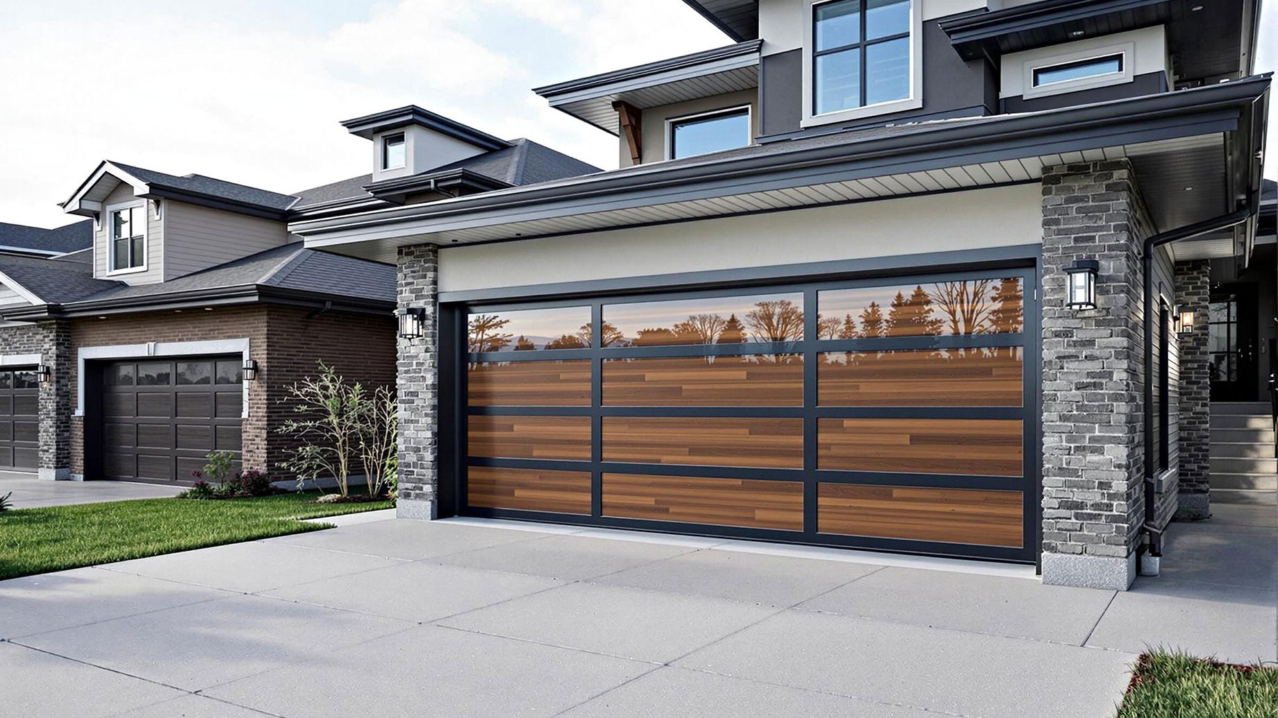 Floor-to-Ceiling Glass Garage Door
