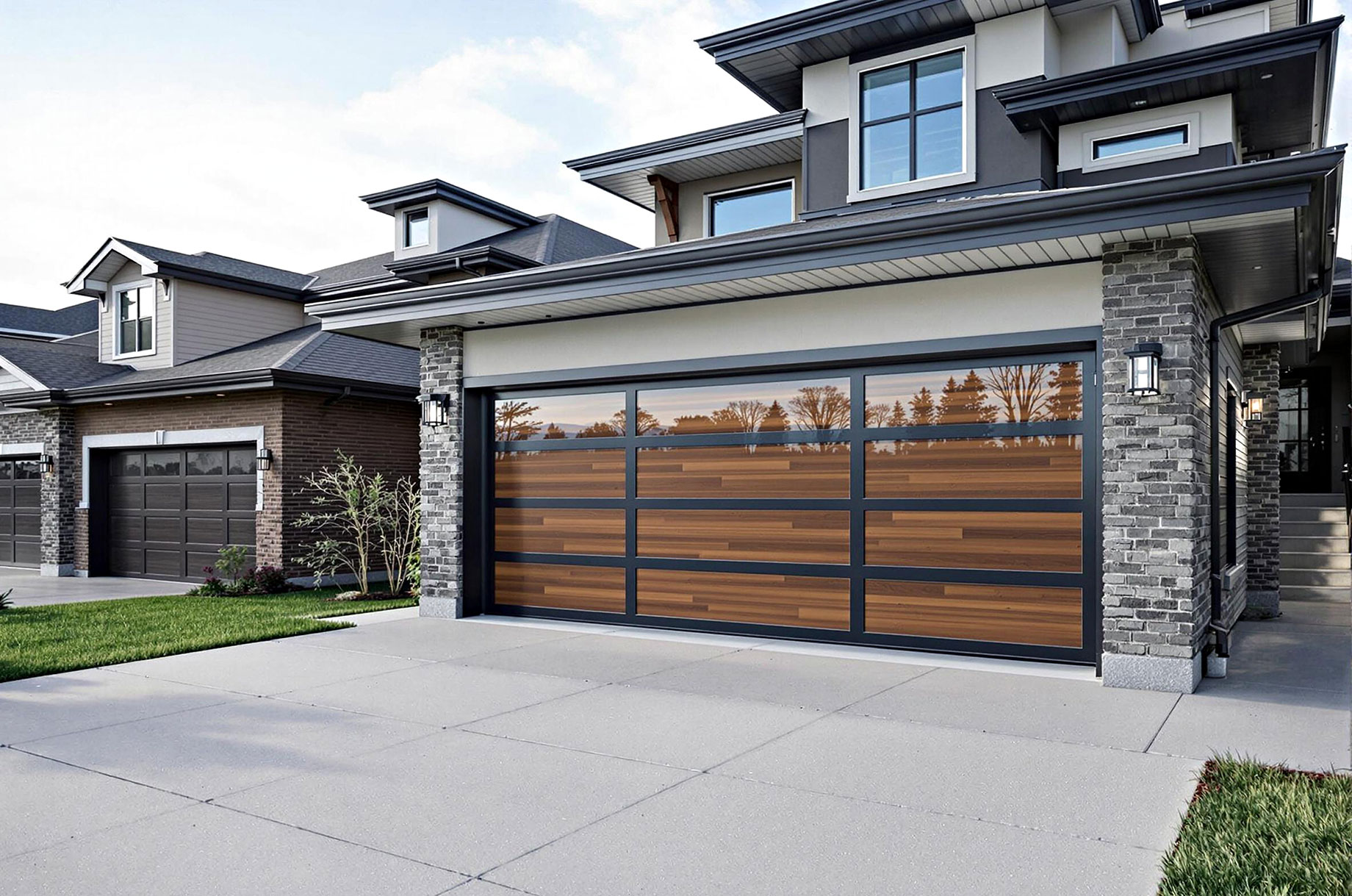 Floor-to-Ceiling Glass Garage Door