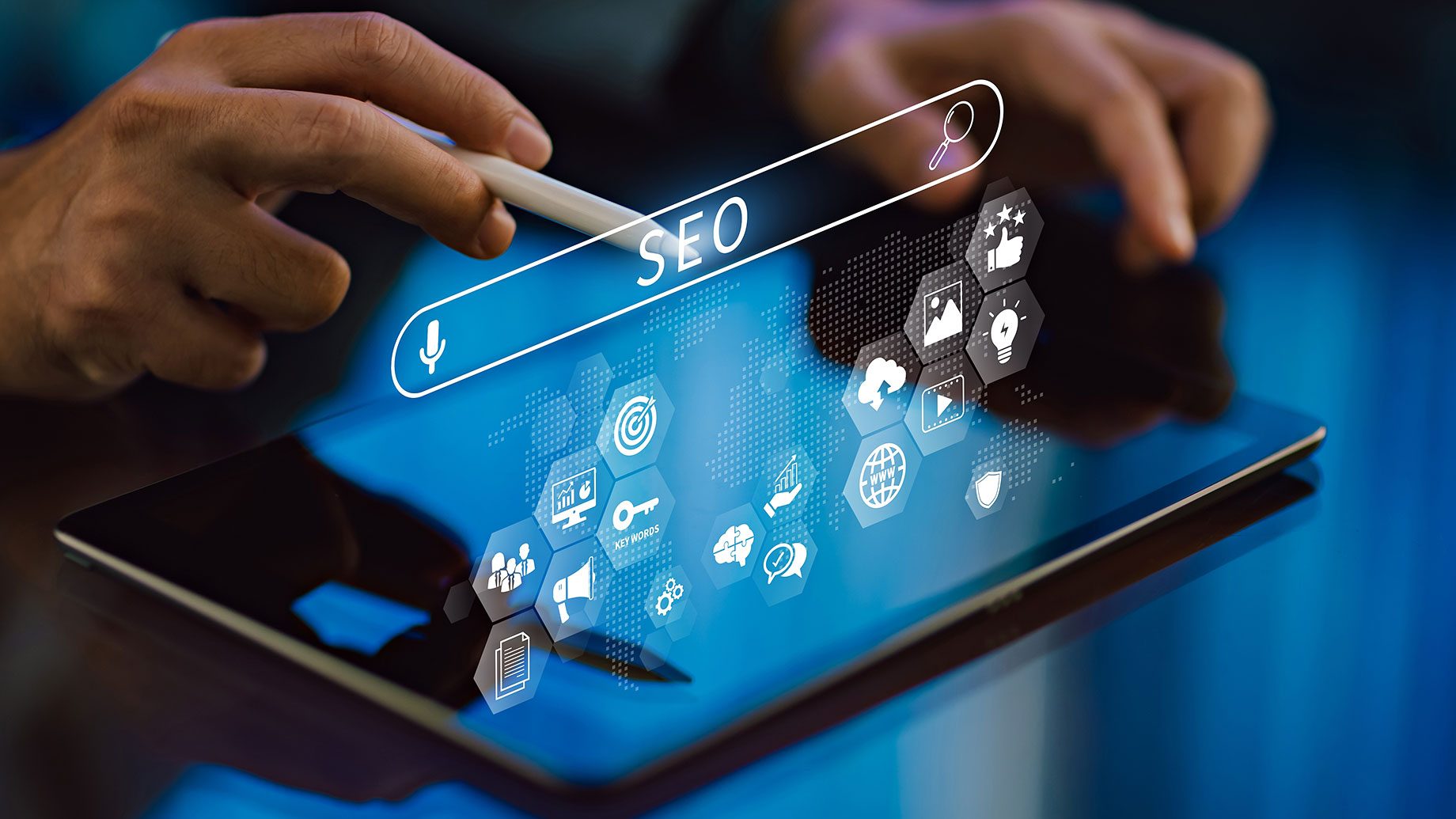 SEO - Search Engine Optimization on a Tablet