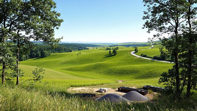 Vast, undeveloped land with lush greenery and rolling hills.