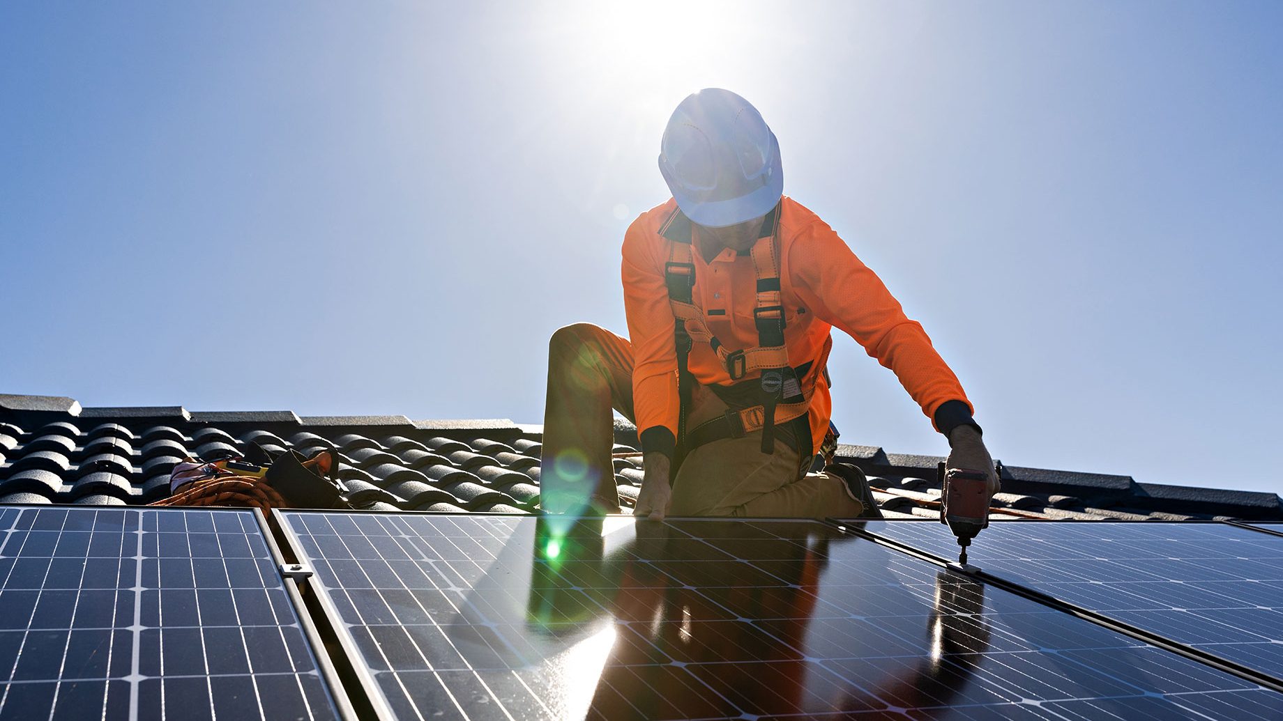 Solar Panel Installation on a Roof