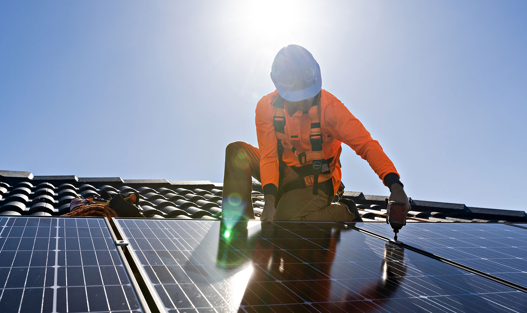 Solar Panel Installation on a Roof