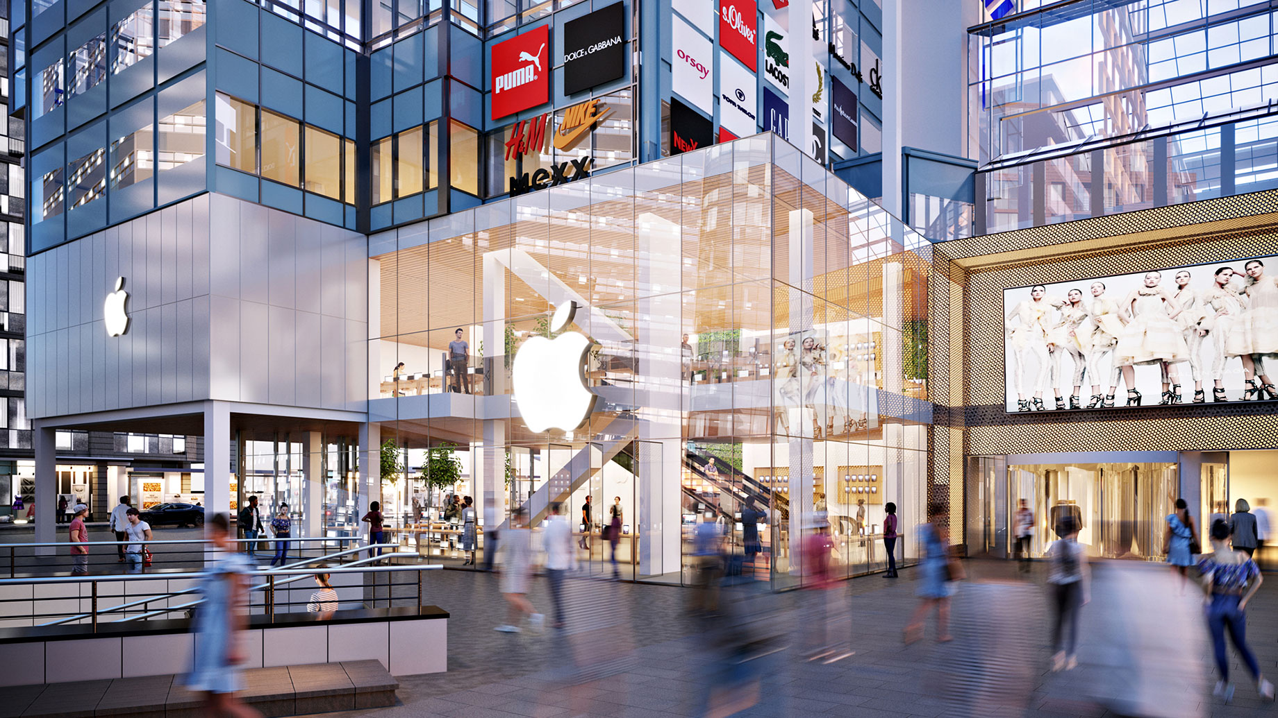 3D rendering of Apple Store in Oslo, Norway, crafted by RNDR