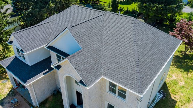 Aerial View of Asphalt Roof Shingles
