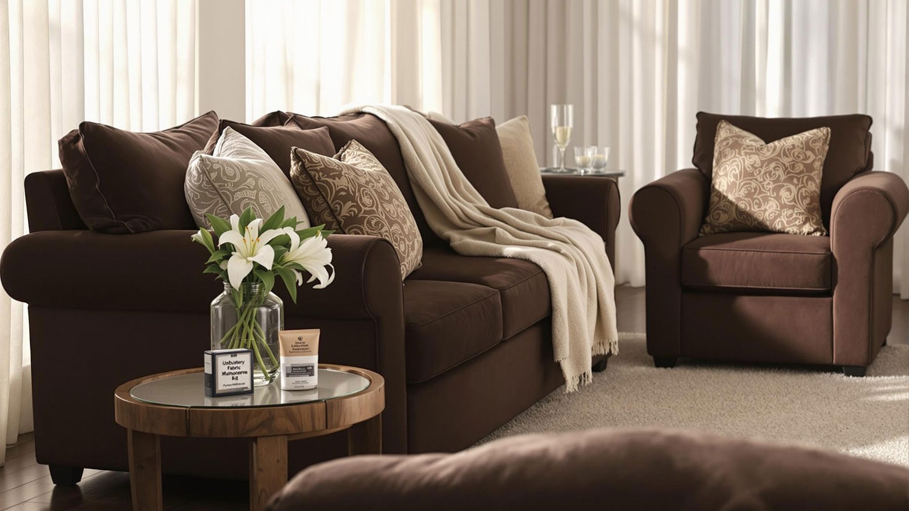 Elegant Living Room with Well-Maintained Upholstery