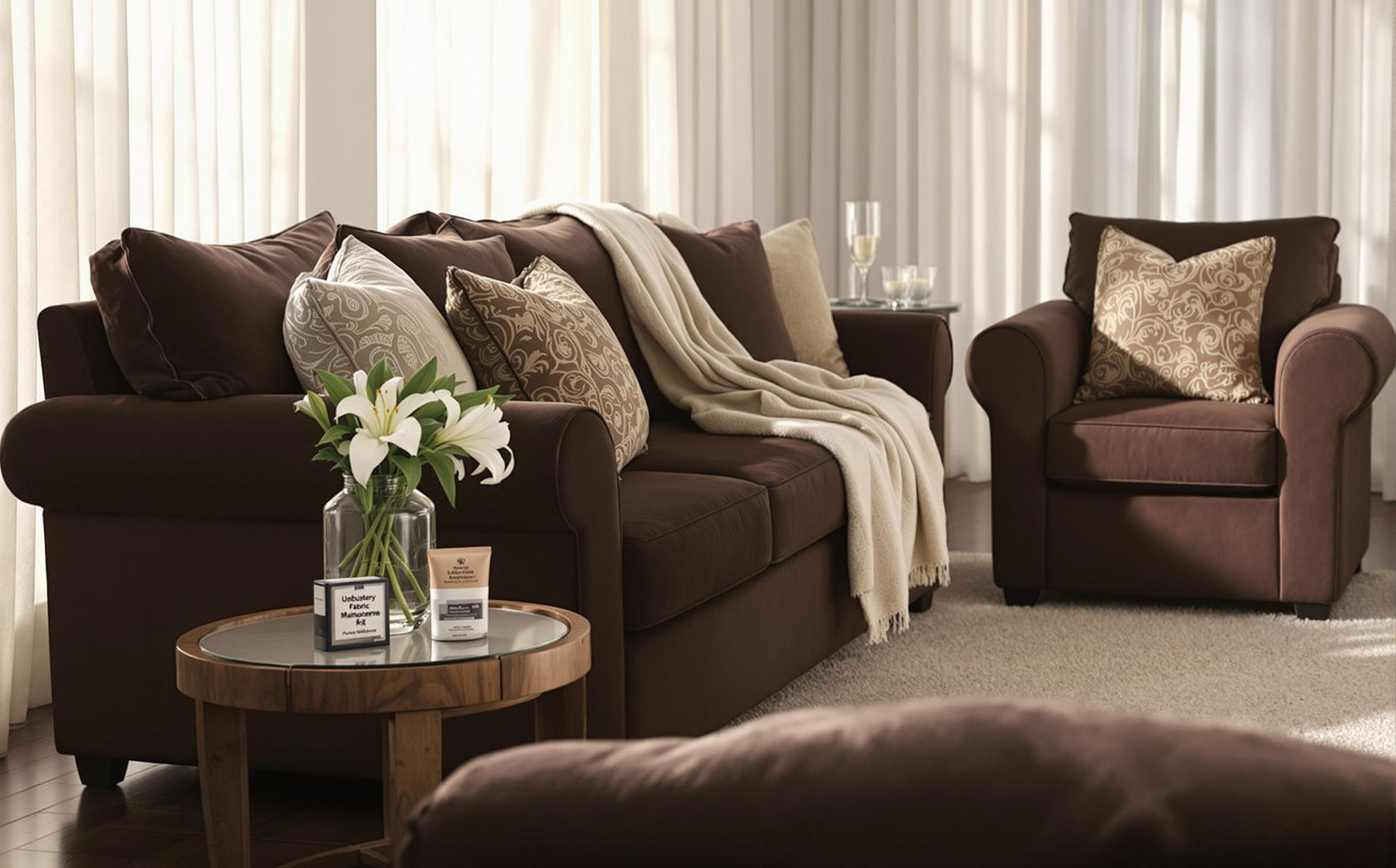 Elegant Living Room with Well-Maintained Upholstery