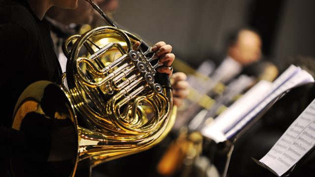 French Horn during a Classical Music Concert