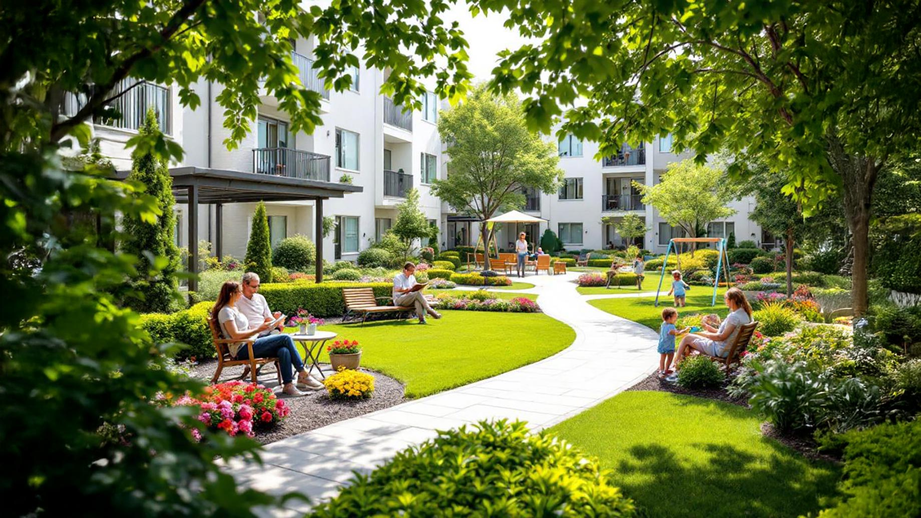Landscaped Apartment Complex