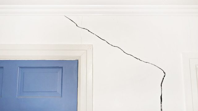 Large Crack in a Wall at Home