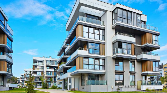 Modern Block of Apartment Flats