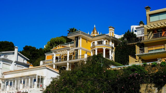 Row of Elegant Houses on a Hillside