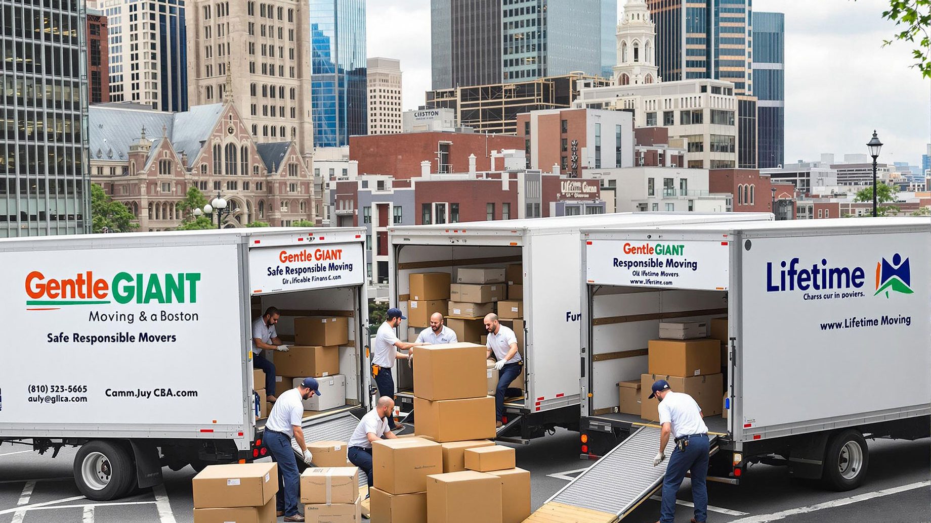 Top Boston Movers in Action: Gentle Giant, Safe Responsible Movers, and Lifetime Moving