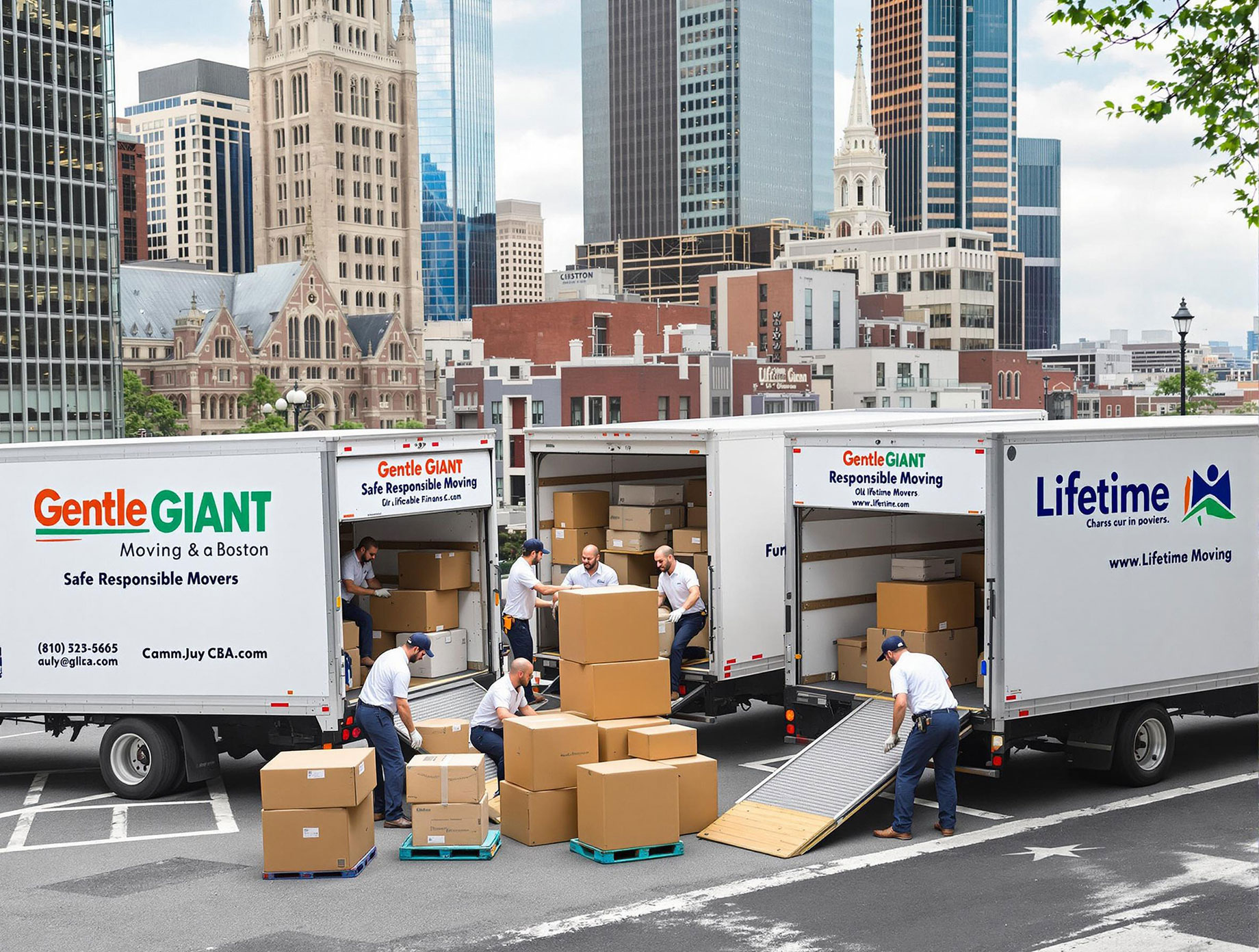 Top Boston Movers in Action: Gentle Giant, Safe Responsible Movers, and Lifetime Moving