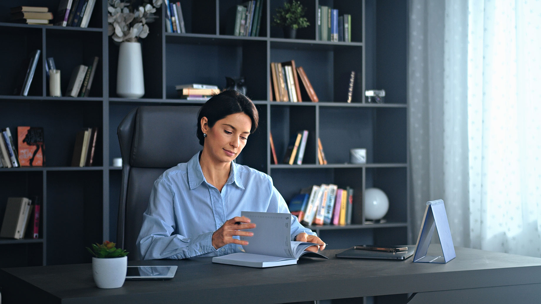 Woman in Her Home Office