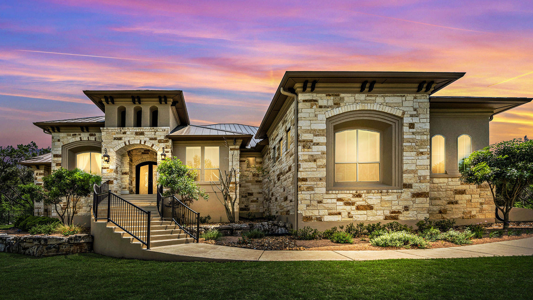 An American House at Sunset