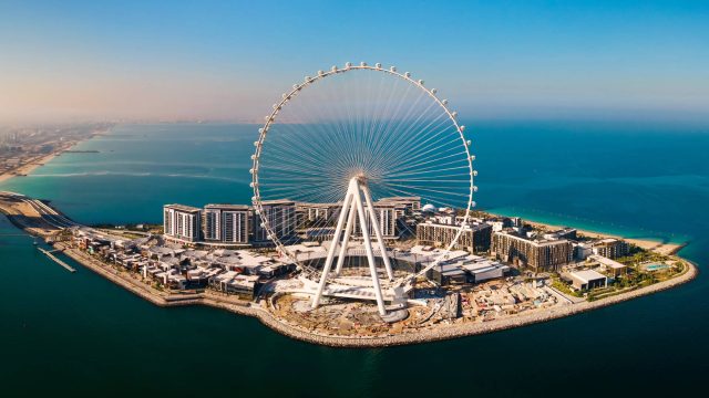 Bluewaters Island New Development Under Construction with the Ain Dubai Ferris Wheel