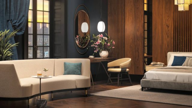 Elegant Hotel Room with Modern Furniture