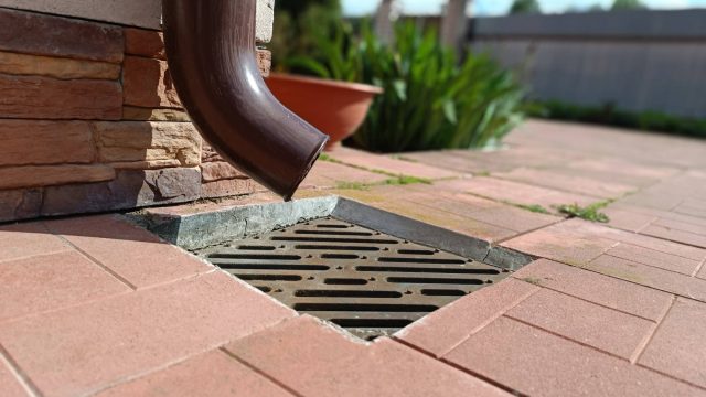 Gutter Pipe Leading to a Drain