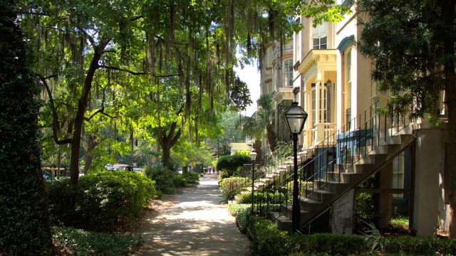 Historic Neighborhood in Savannah, Georgia, USA