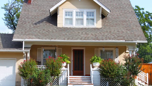 House with Roof Covering the Front Porch