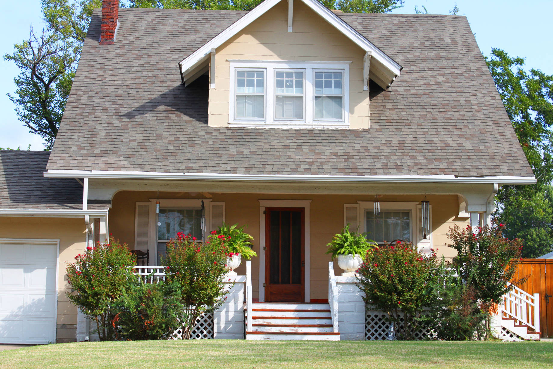 House with Roof Covering the Front Porch