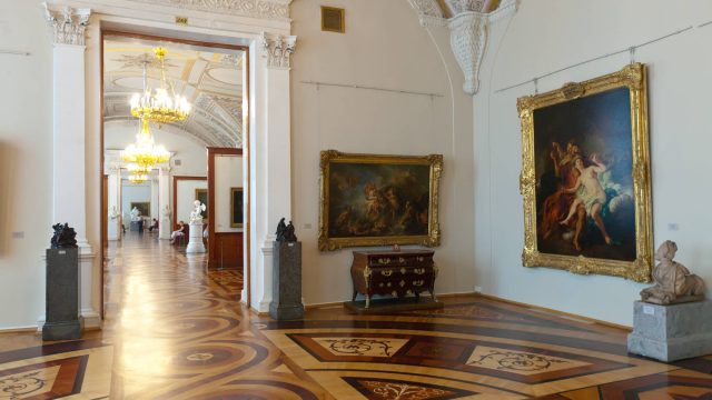 Interior of State Hermitage with a Collection of Art in Saint Petersburg, Russia