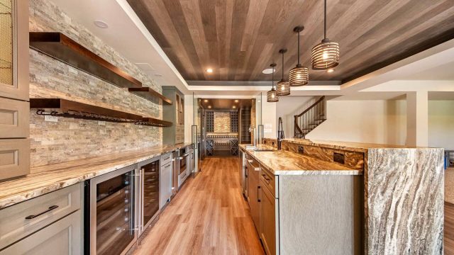 Kitchen and Bar in a Finished Basement Suite
