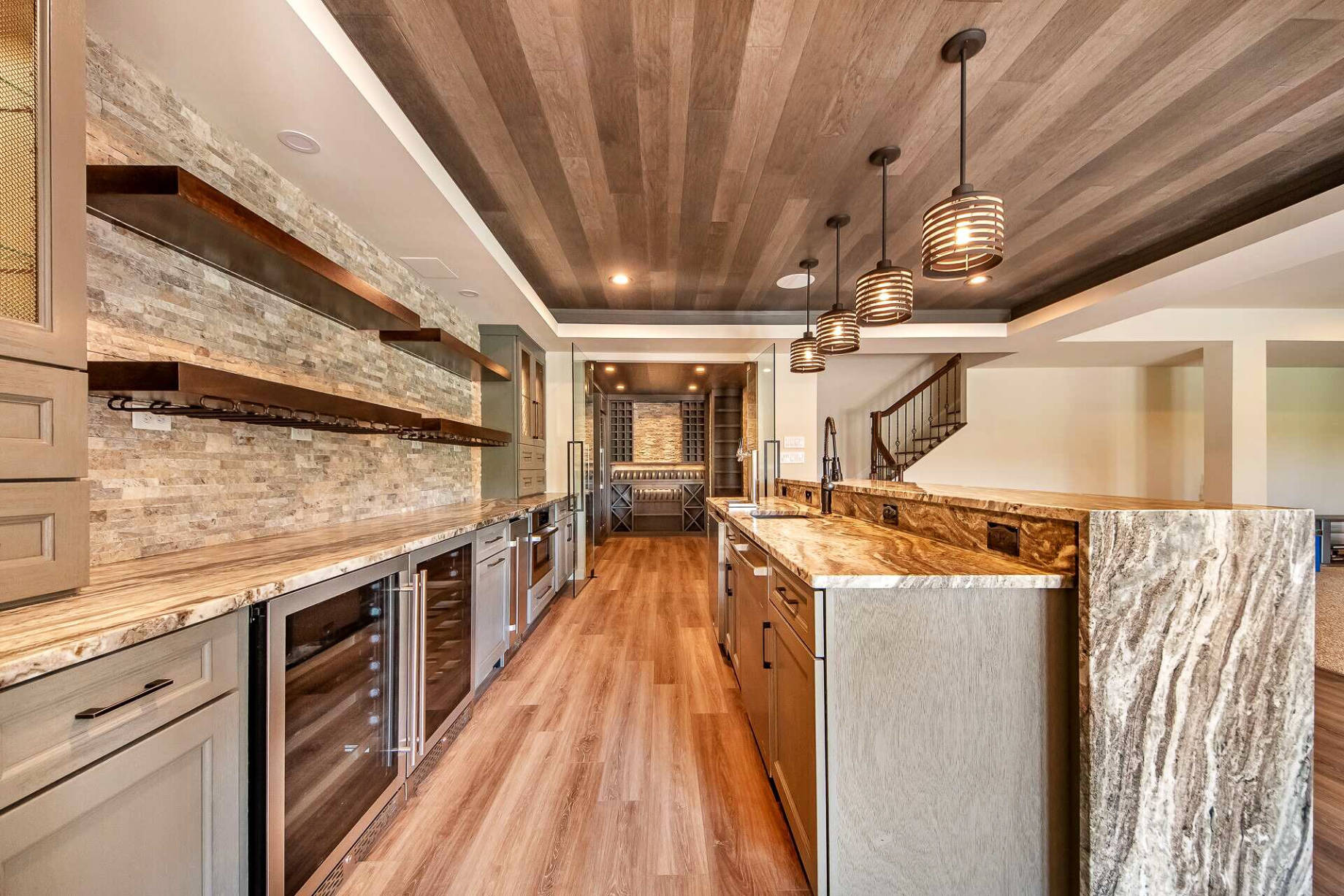 Kitchen and Bar in a Finished Basement Suite