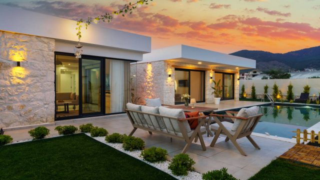 Modern Designer Outdoor Patio Space with Pool