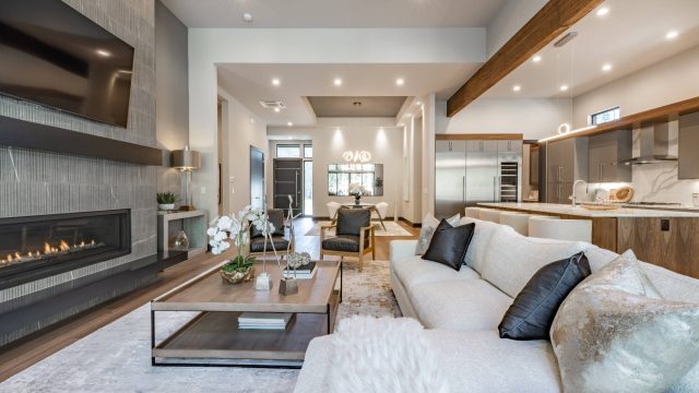 Modern, High-End Living Room and Kitchen