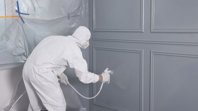 Professional Painting Luxury Interior with Spray Paint