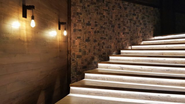 Stairs with LED Lights on Steps