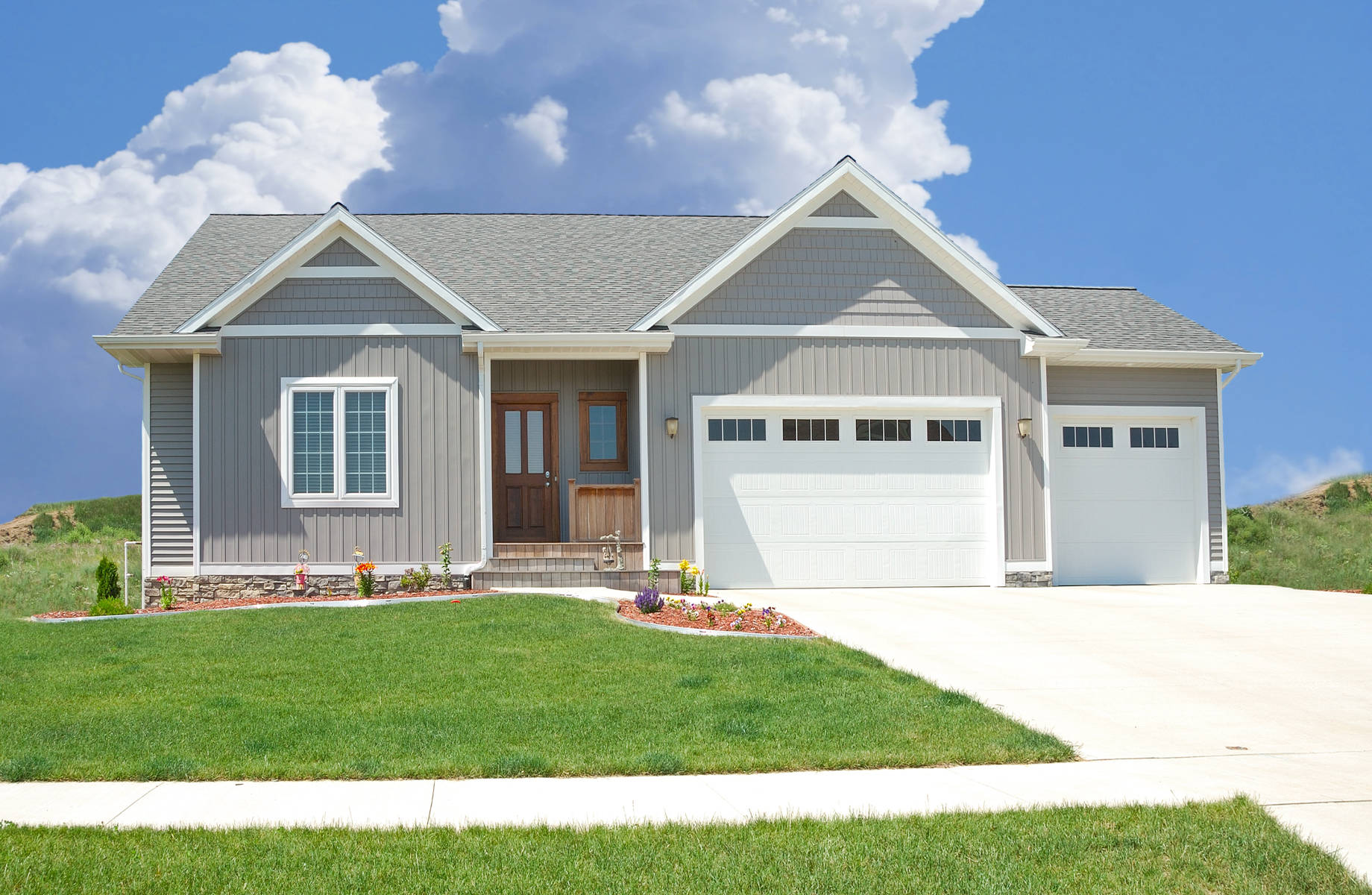 Suburban House with a Concrete Driveway in Michigan