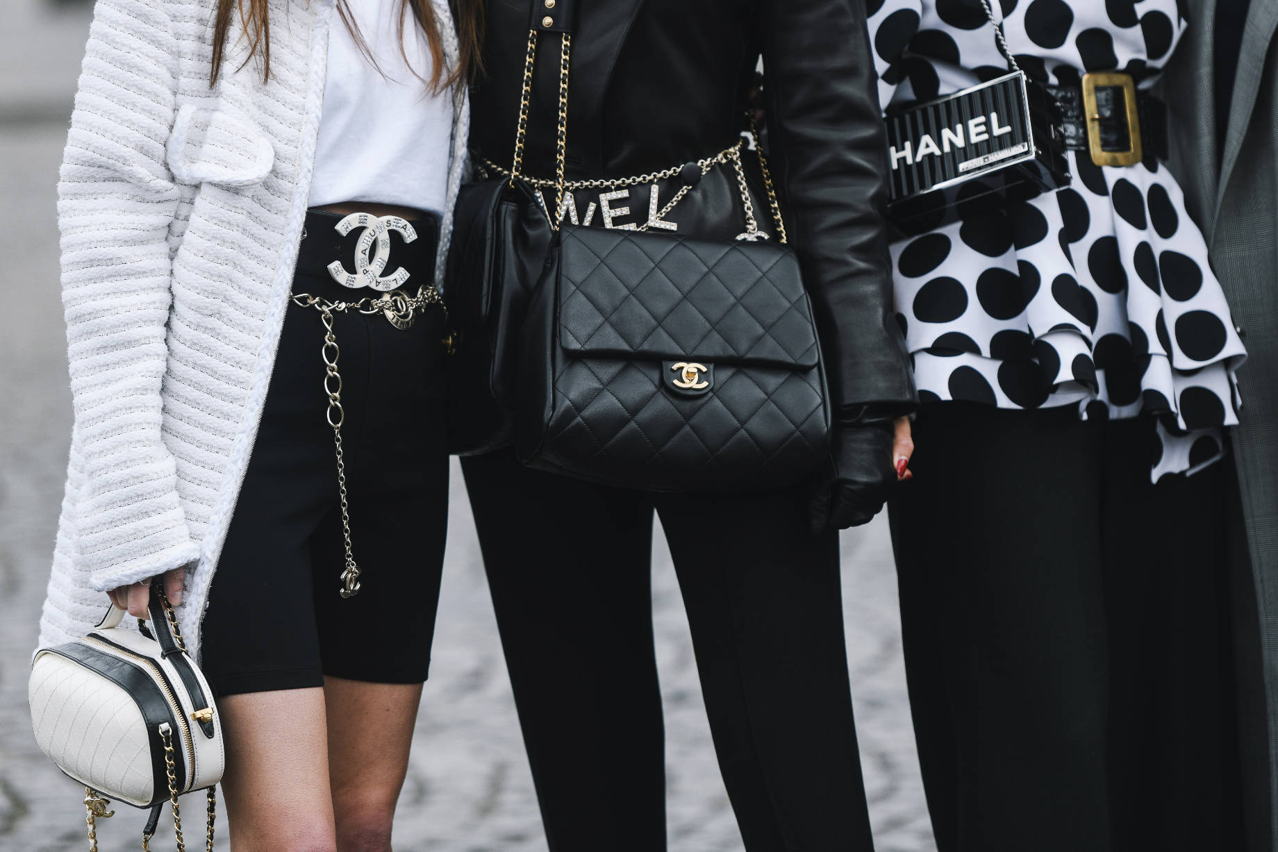 Women with Chanel Bag and Fashion Outfits