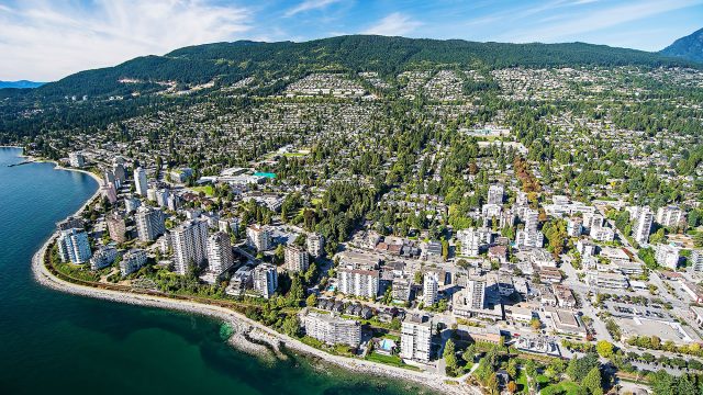Aerial View of West Vancouver, British Columbia, Canada