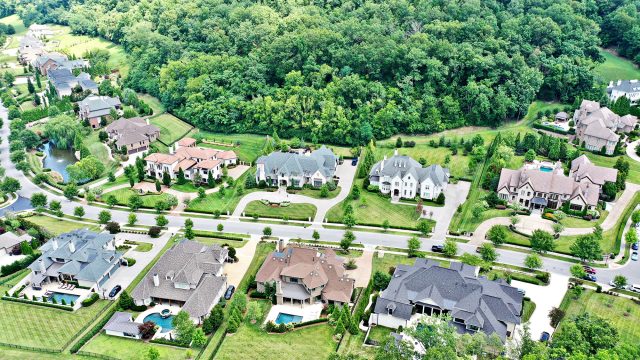Aerial View of Mansions in Nashville, Tennessee, USA