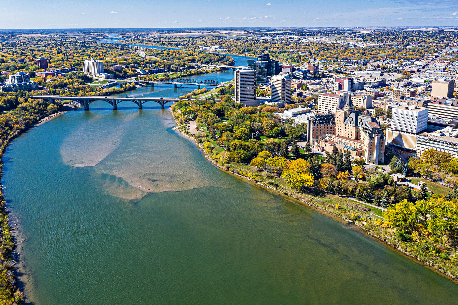 Aerial View of Saskatoon, Saskatchewan, Canada