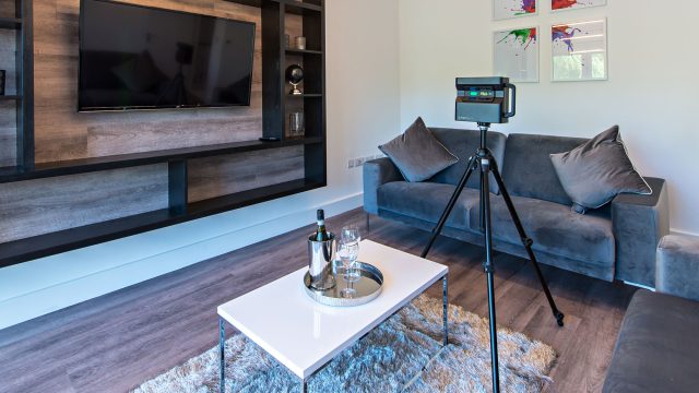 Camera on a Tripod for a Real Estate Video