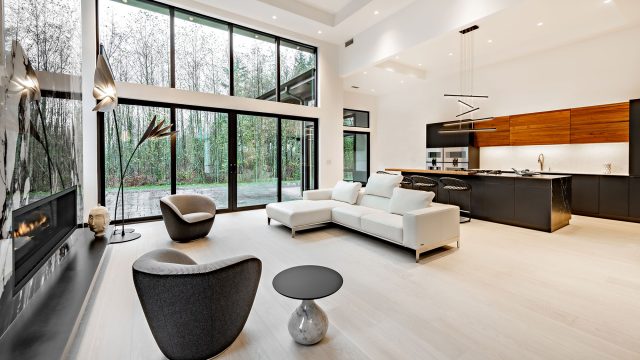 Custom Home Furniture in a Great Room inside a Modern New Home