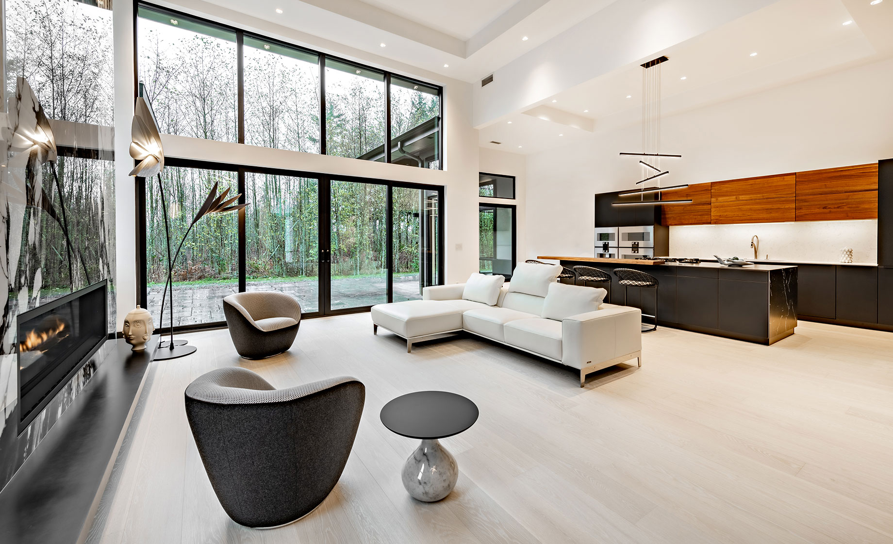 Custom Home Furniture in a Great Room inside a Modern New Home