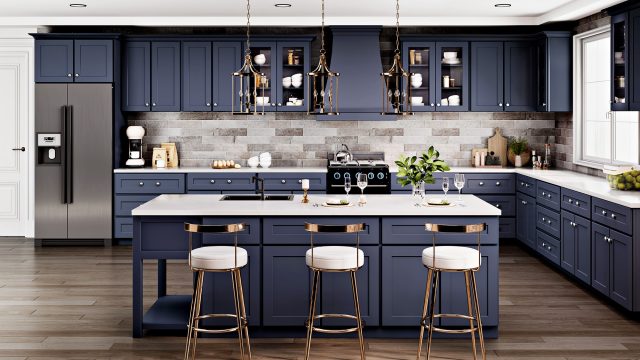 Imperial Shaker Midnight Blue Kitchen Cabinets