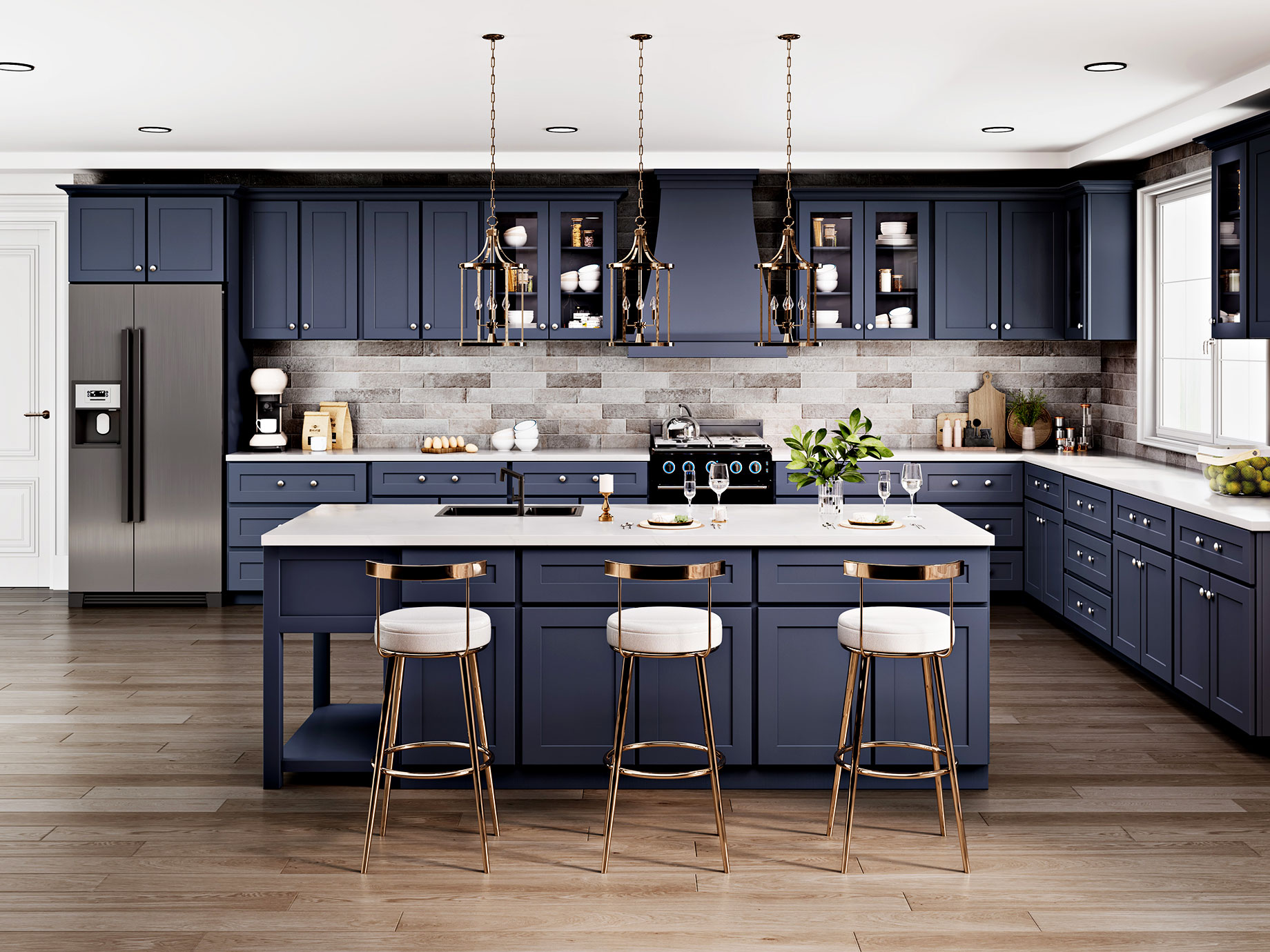 Imperial Shaker Midnight Blue Kitchen Cabinets