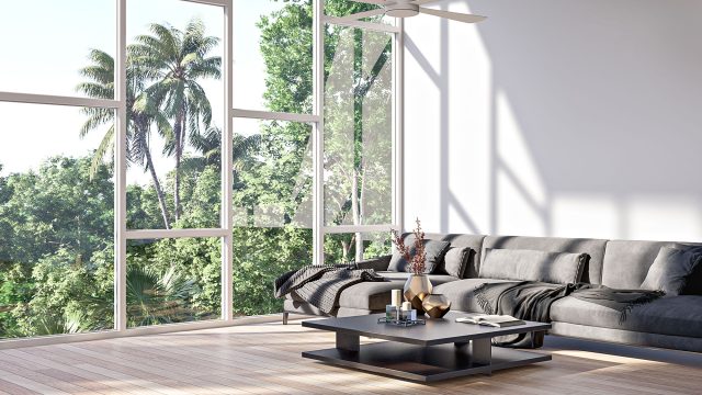 Modern Contemporary Living Room with Nature View