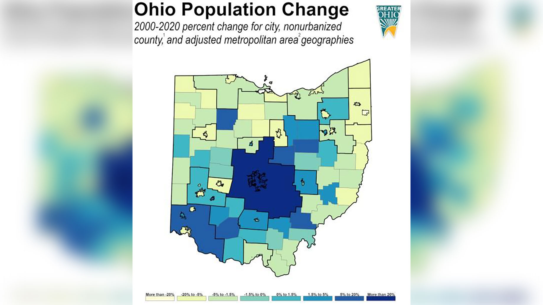 Ohio Population Change - 2000-2020