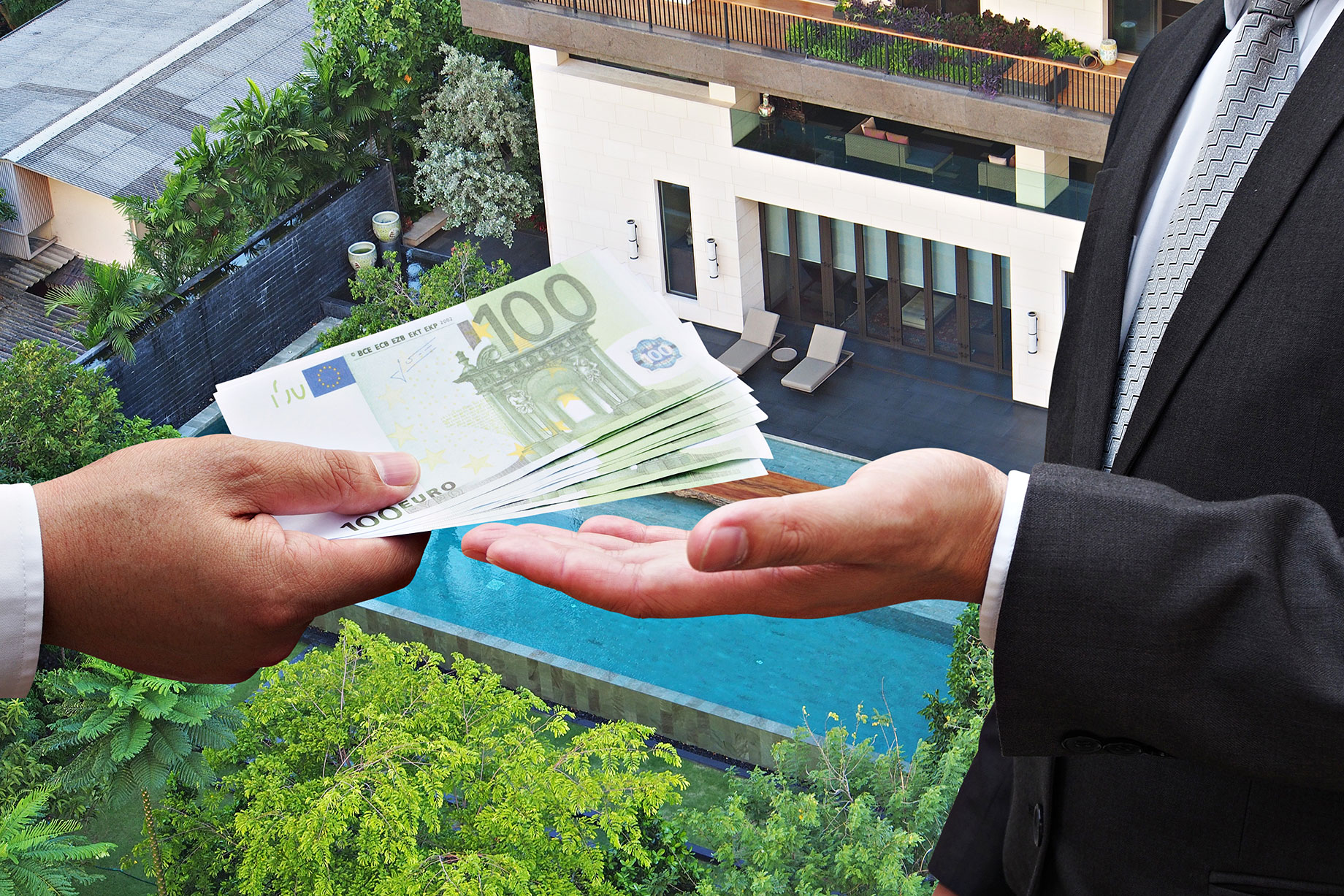 Paying Off A Pool Loan with Euro Banknotes